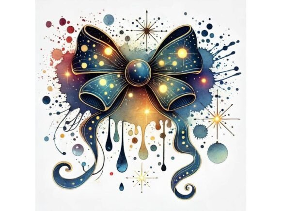 Download Inkblot-style Bow with Abstract Shapes a - Shapes Collection