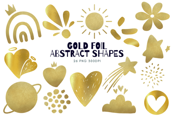 Download Gold Foil Abstract Shapes PNG - Shapes Collection