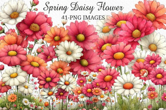 Download Spring Daisy Flower Clipart Png Bundle - Spring Collection
