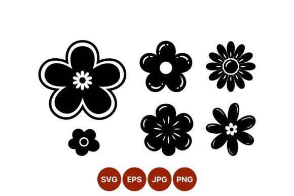 Download Black White Flower Shapes Vector Art - Shapes Collection