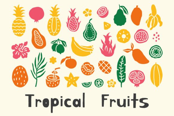 Download Tropical Fruits Abstract Shapes PNG - Shapes Collection