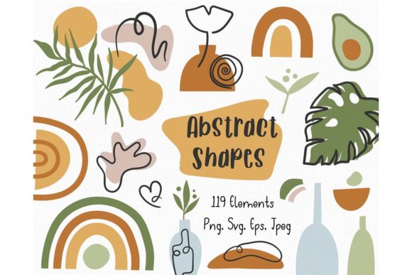 Download Boho Abstract Shapes SVG Cricut Bundle - Abstract shapes svg Collection