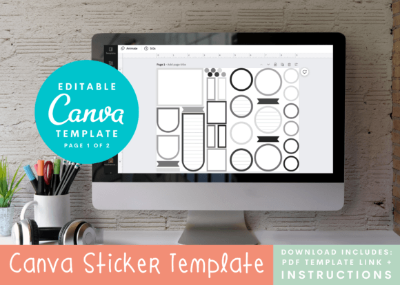 Download Canva Colorful Shapes Planner Stickers - Shapes Collection