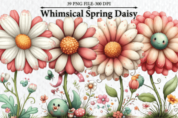 Download Whimsical Spring Daisy Clipart - Spring Collection