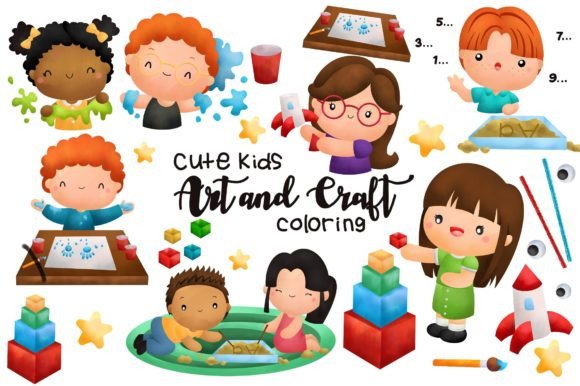 Download Cute Kids Art Craft Clipart Watercolor - Craft Collection